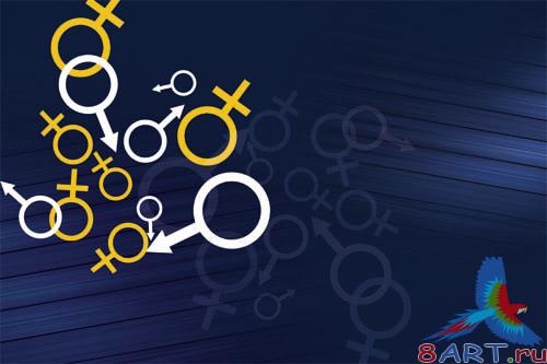 PSD - Blue Gender Signs Template