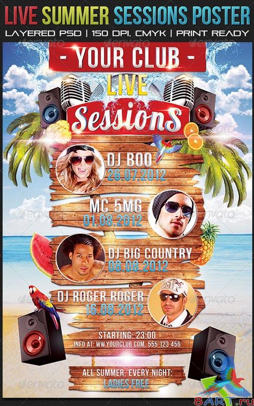 GraphicRiver Live Summer Sessions Poster 70 x 100 cm GraphicRiver Live Summer Sessions Poster 70 x 100 cm