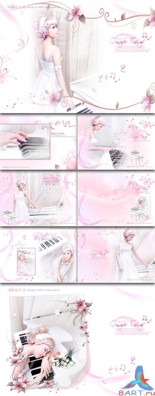 Romantic Piano Art photo photo template