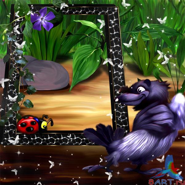 Детская рамка неестественный лес Детская рамка чудный лес