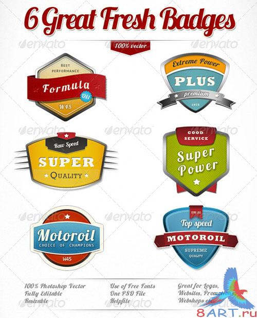 GraphicRiver 6 Modern Trendy Badges
