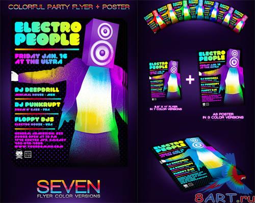 GraphicRiver Colorful Party Flyer + Poster GraphicRiver Colorful Party Flyer + Poster