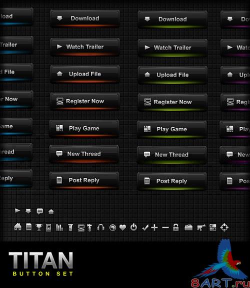 Titan Button Set - GraphicRiver