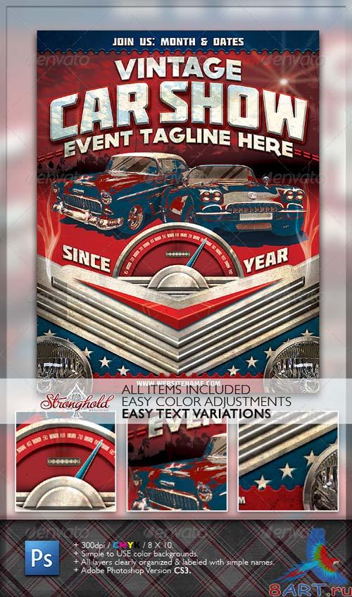 GraphicRiver Vintage Car Show Flyer