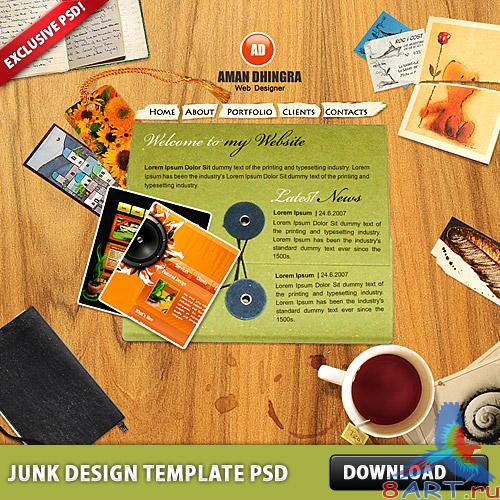 Junk Design Template PSD