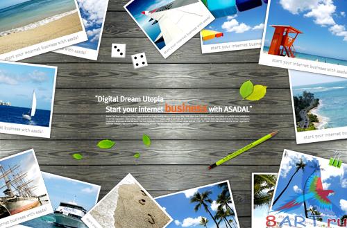 Bookmark Desktop - landscape photos on the board