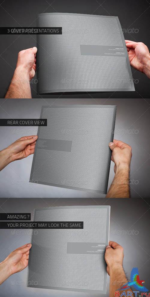 GraphicRiver Photorealistic Square Brochure Mock-up