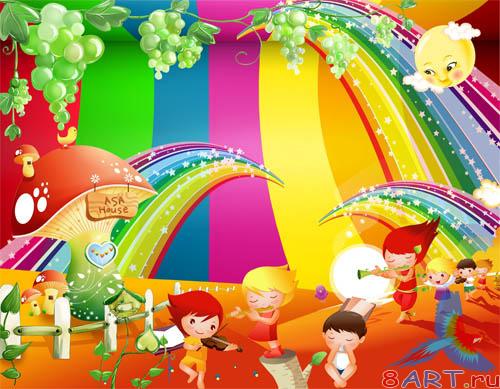 PSD - Cartoon Forest Template