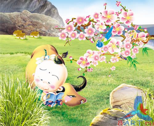 PSD - Cartoon Pastures Template