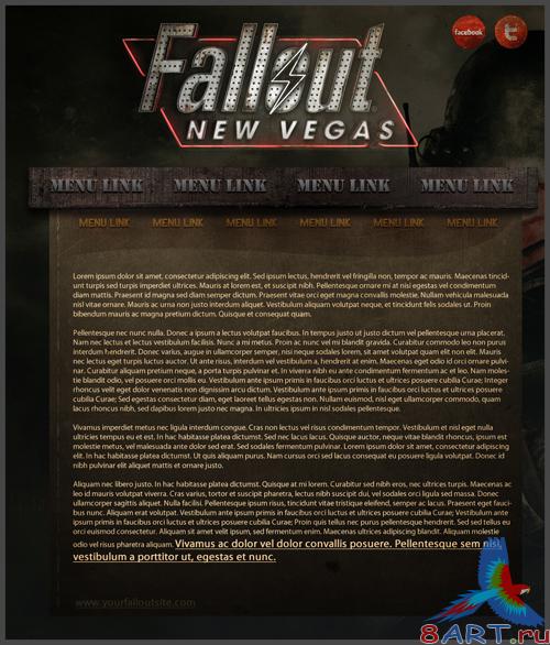Fallout New Vegas website PSD