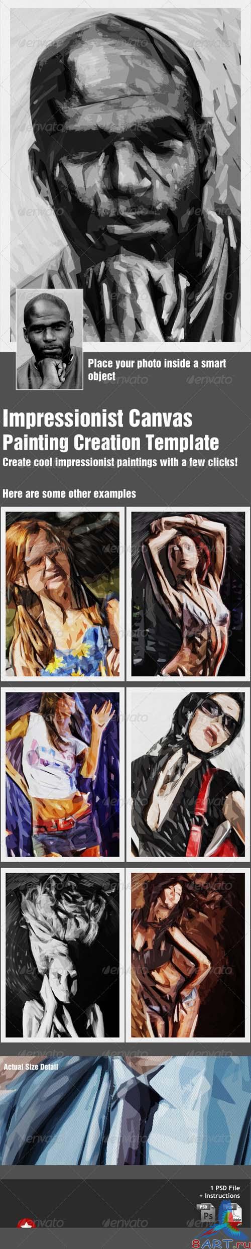 GraphicRiver Impressionist Canvas - Painting Template - REUPLOAD