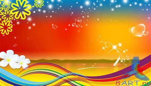 PSD - Rainbow Landscape Template