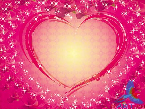 PSD - Pink Hearts Template