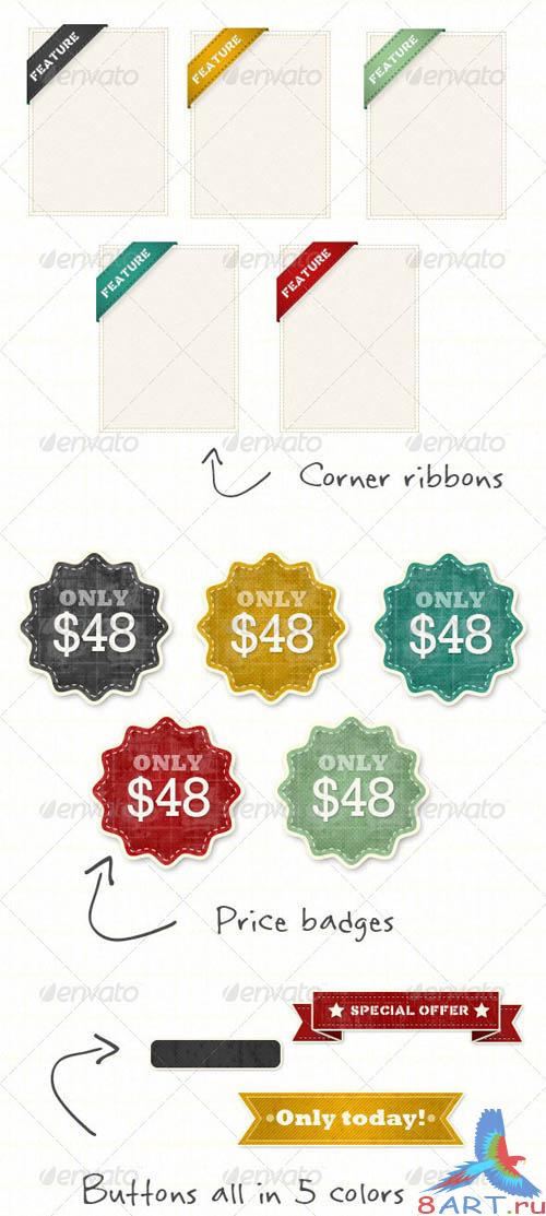 GraphicRiver Extended Set of Retro Vintage Web Elements