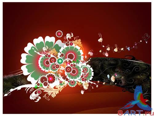 PSD - Maroon Abstract Template