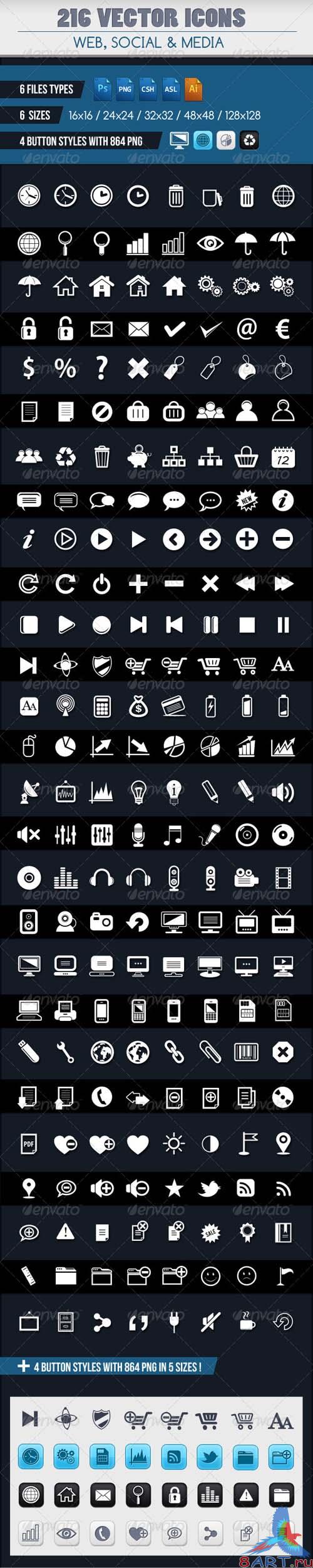 GraphicRiver 224 VECTOR ICONS SET