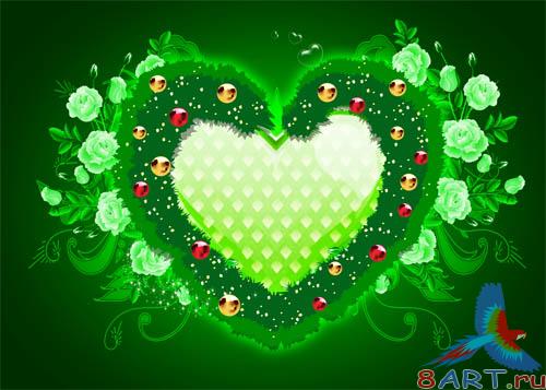 PSD - Green Heart Template