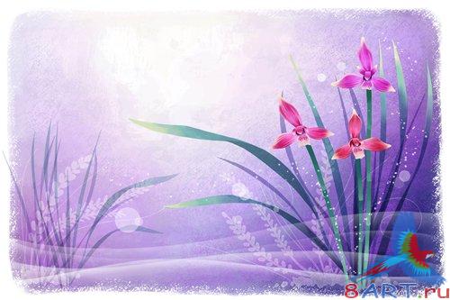 PSD - Violet Vivid Flowers
