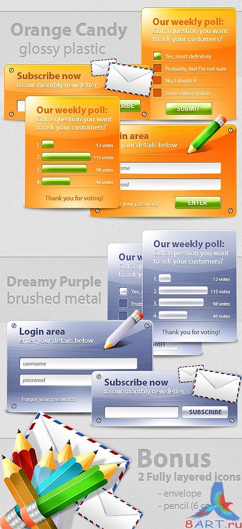Colored web boxes templates