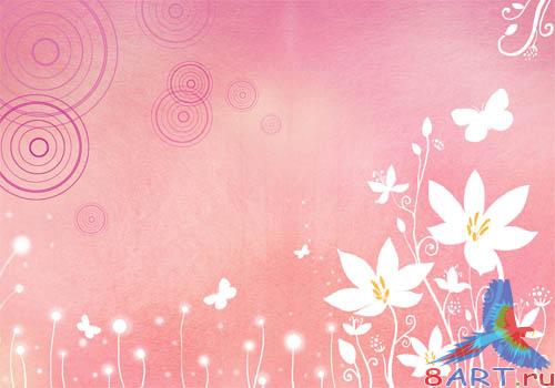 PSD - Pink Floral Template