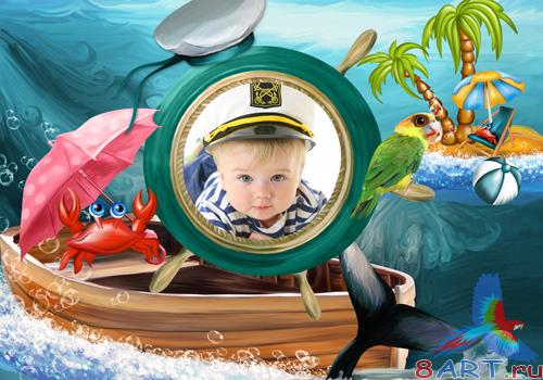 PSD Frame - Young sailor