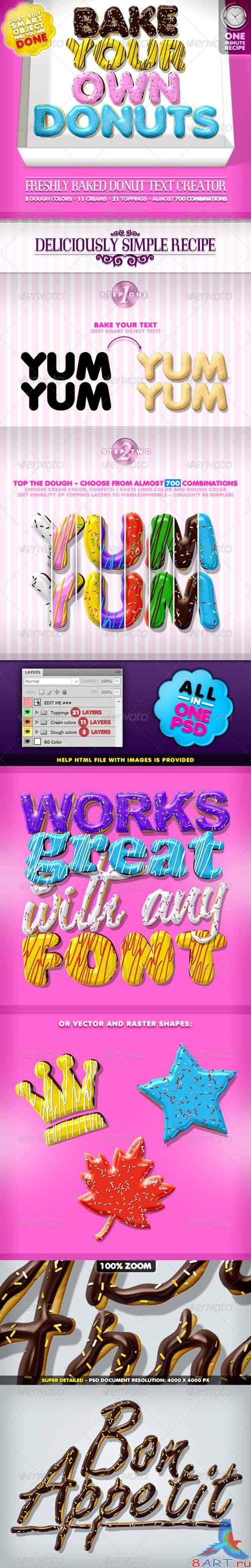 GraphicRiver Doughnut Text Creator // almost 700 Combinations - REUPLOAD