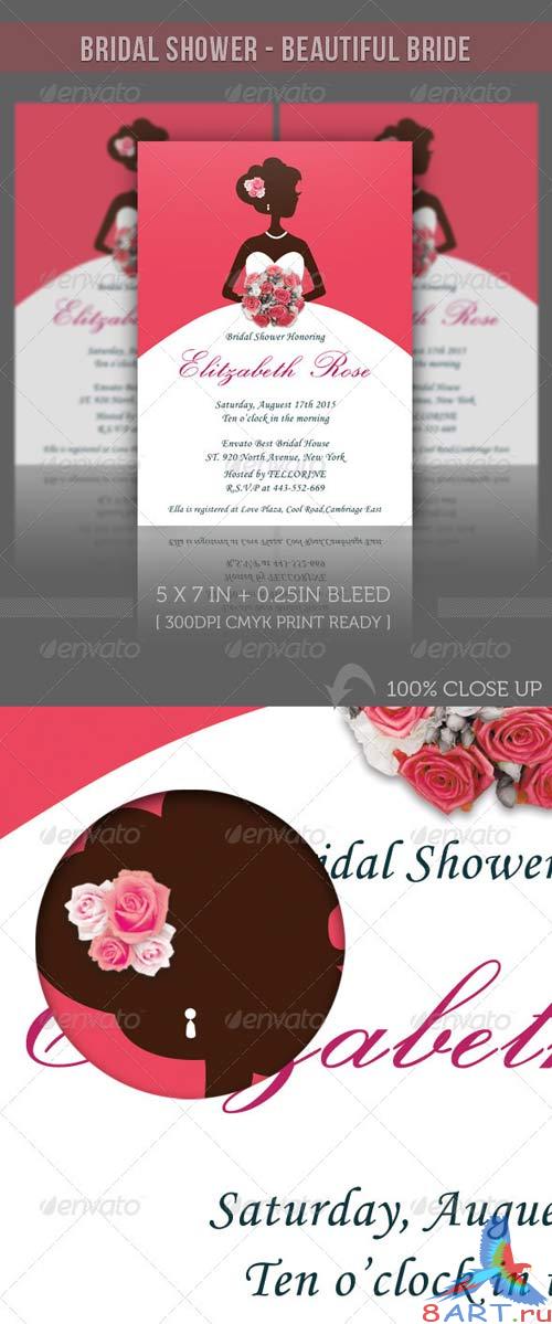 GraphicRiver Bridal Shower Invitation - Beautiful Bride