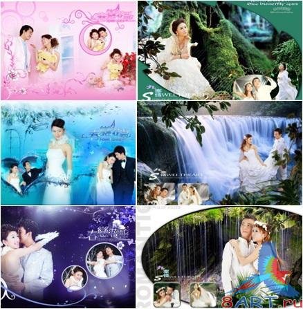 Коллекция исходников PSD ради свадебных альбомов Коллекция исходников PSD ради свадебных альбомов