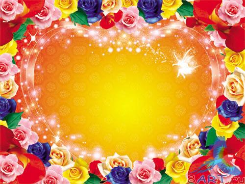 PSD - Colorful Roses Template