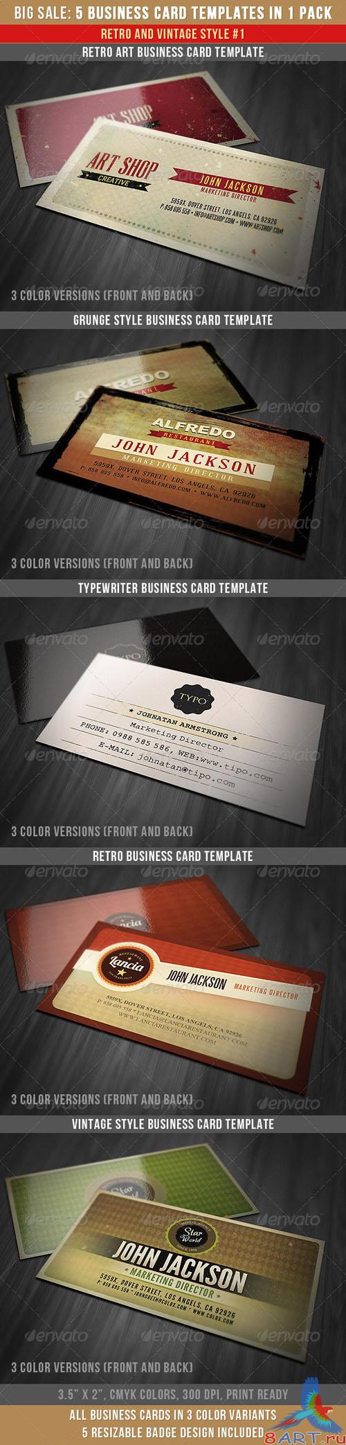 GraphicRiver - Retro Business Cards Bundle 2514045