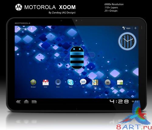 Motorola Xoom Tablet .PSD
