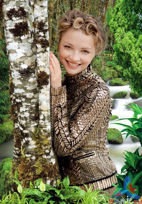 Женский привычка на фотошопа - Лесная речка Женский обычай в интересах фотошопа - Лесная речка