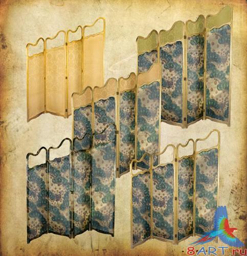 Clipart - Peacock Dressing Screens