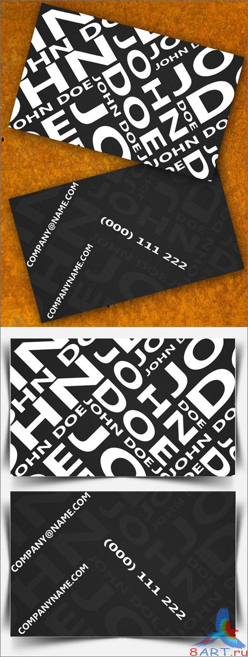 Black Modern Biz Card PSD Template