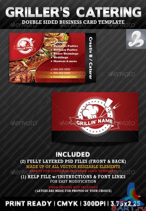 GraphicRiver Griller's Catering Business Card Templates
