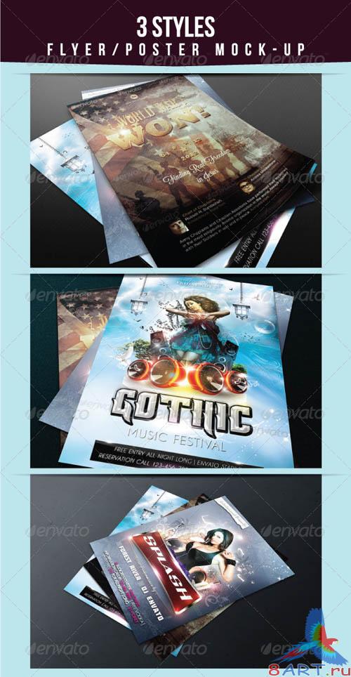 GraphicRiver 3 Styles Flyer/Poster Mock-Up