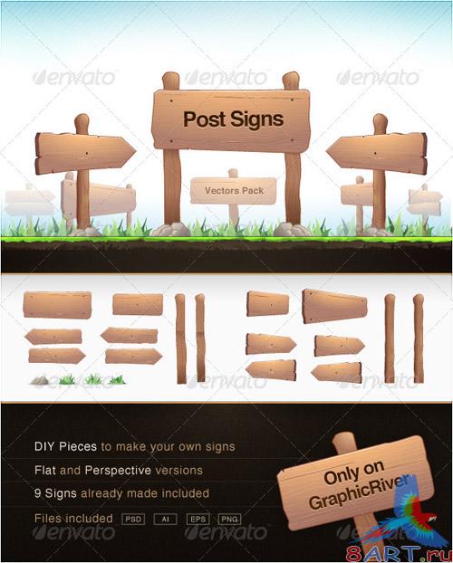 Post Signs Vector Pack - GraphicRiver