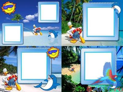 4 Детские рамки начиная с Дональдом 4 Детские рамки начиная с Дональдом