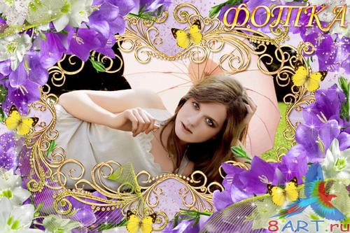 Цветочная рамка чтобы фотошоп почти колокольчиками Цветочная рамка чтобы фотошоп почти колокольчиками