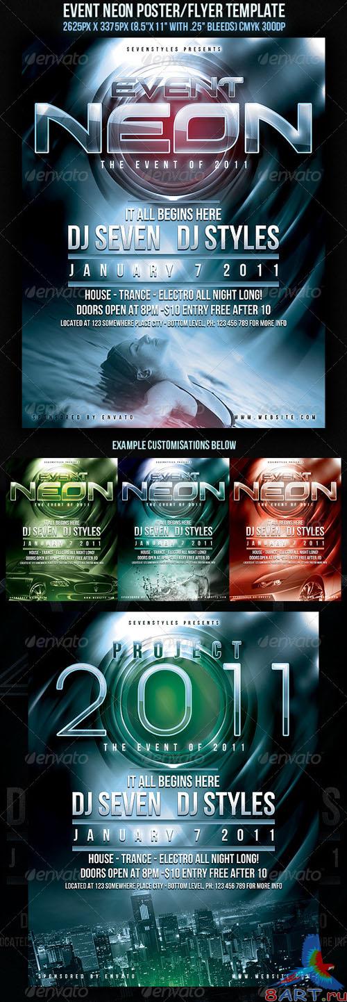 Event Neon Flyer/Poster Template - GraphicRiver