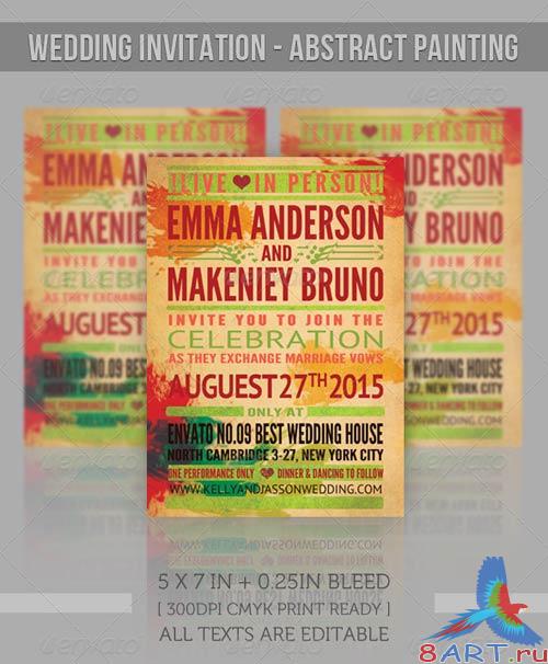 GraphicRiver Wedding Invitation - Abstract Watercolor Painting GraphicRiver Wedding Invitation - Abstract Watercolor Painting