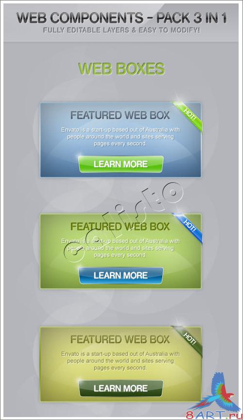 Web Components - Pack 3 in 1 - GraphicRiver