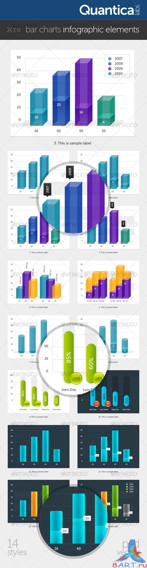 GraphicRiver - Bar Charts Infographic Elements