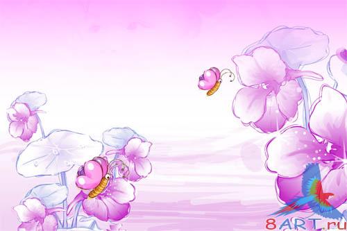 PSD - Violet Floral Template