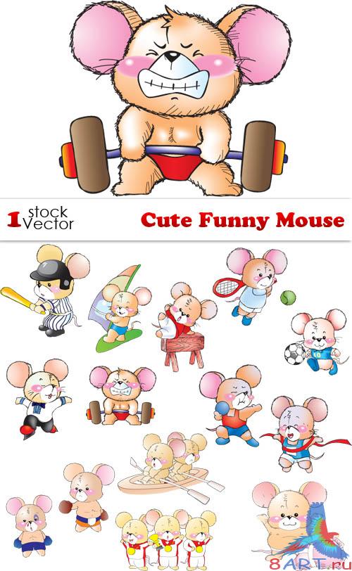 Cute Funny Mouse Vector