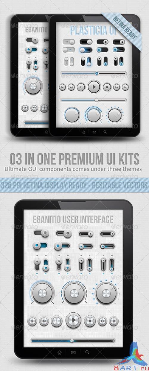 GraphicRiver Ui Kit For Retina Displays - 03 In One