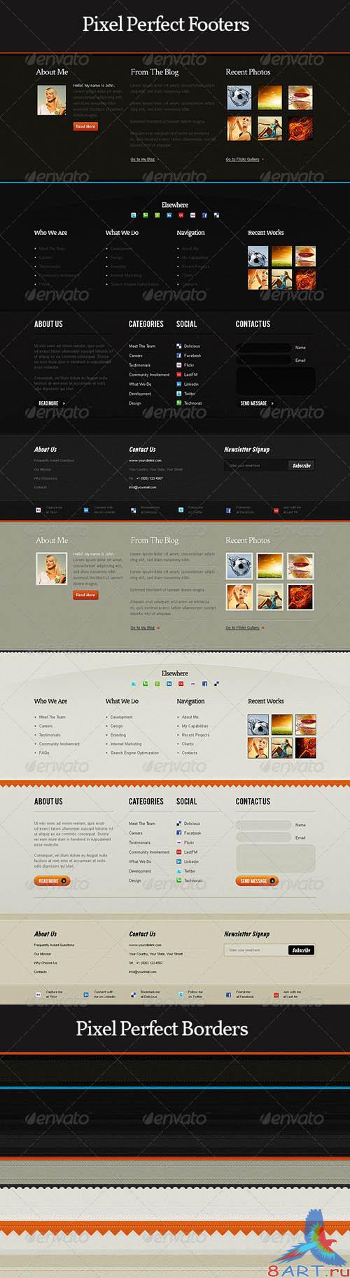 GraphicRiver Pixel Perfect Footers and Borders