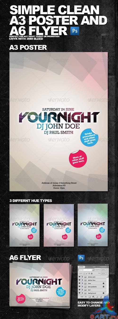GraphicRiver Clean Simple A3 Poster and A6 Flyer