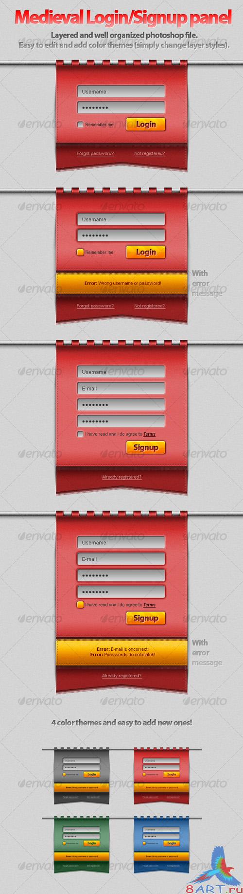 GraphicRiver Hanging Medieval Login-Signup Panel