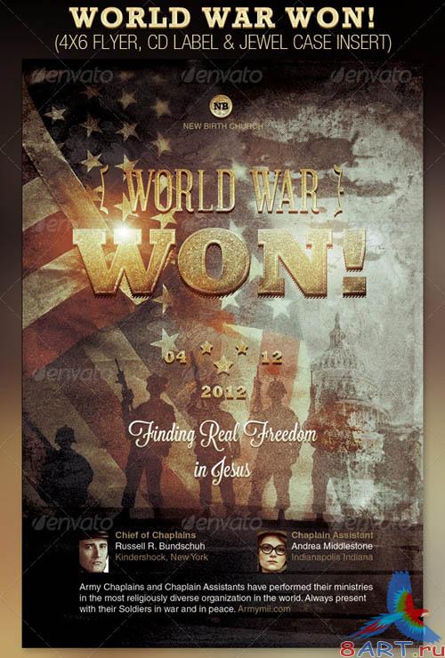 GraphicRiver World War Won! Flyer and CD Template